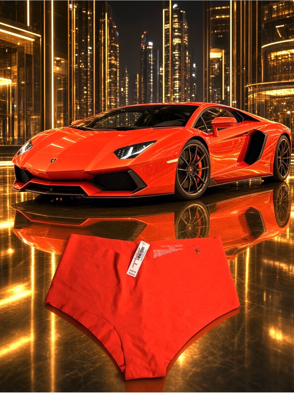 Victoria’s Secret - Arm Candy Orange Panty with Gold “VS”